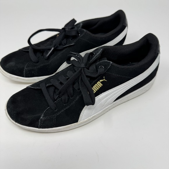Puma Shoes - Puma Suede Classic Shoes Womens Size 8 Black White Foam Comfort Low Sneaker 38.5